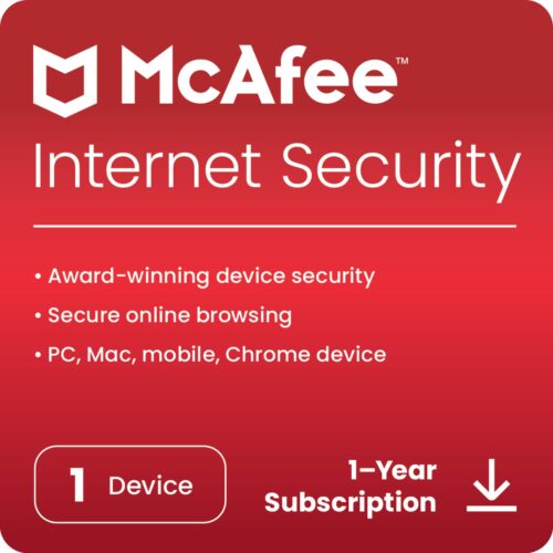 McAfee Internet Security – 1 User, 1 Year (Windows PC) (Email Delivery
