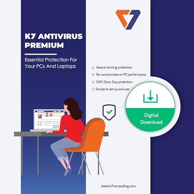 K7 Antivirus Premium 1 User 1 Year Activation Key Email Delivery