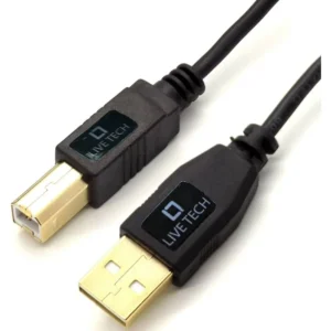 Live Tech 6-Feet USB 2.0 A to B Cable – High-Speed Printer Cable with Gold-Plated Connectors, 28/24 AWG Wire for Reliable Performance