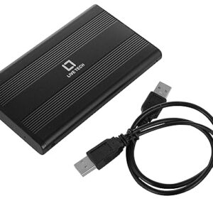 Live Tech HDC01 2.5 Inch SATA to USB 2.0 External Hard Drive Enclosure – Silver, Portable HDD/SSD Case (Disk Not Included)