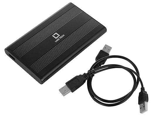 Live Tech HDC01 2.5 Inch SATA to USB 2.0 External Hard Drive Enclosure – Silver, Portable HDD/SSD Case (Disk Not Included)