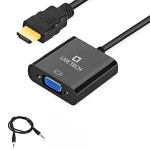 Live Tech HDMI to VGA Adapter Gold-Plated, Male to Female - White