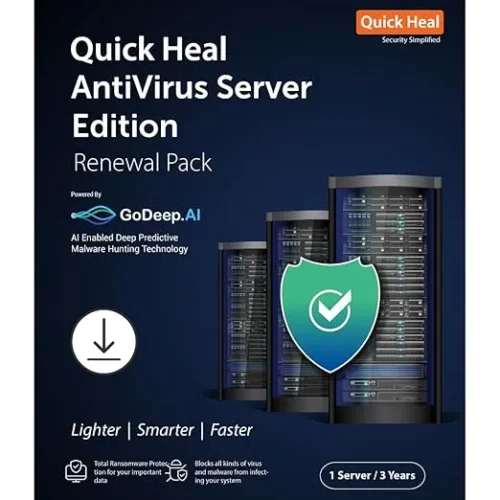 Quick Heal Antivirus Server Renewal Pack – 1 User, 3 Years | Existing Quick Heal Required | Subscription | Get It Instantly by Email