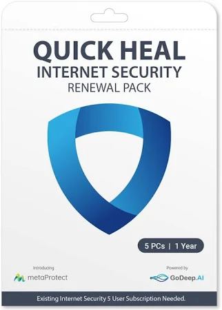 Quick Heal Internet Security Renewal Pack 5 Users, 1 Year Email Delivery