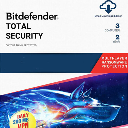 Bitdefender Total Security – 3 Users, 2 Years | Windows | Authorized Partner | Subscription | Get It Instantly by Email