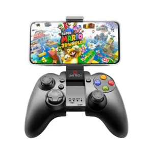 Live Tech Yo!Man Wireless Gamepad with Phone Clamp - Bluetooth Game Controller for Android/iOS/PC, Dual Vibration, Multimedia Controls & Ergonomic Design