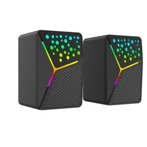 BEAT-X Gaming USB Speaker – 7-Color LED, Volume Dial, USB + AUX Audio