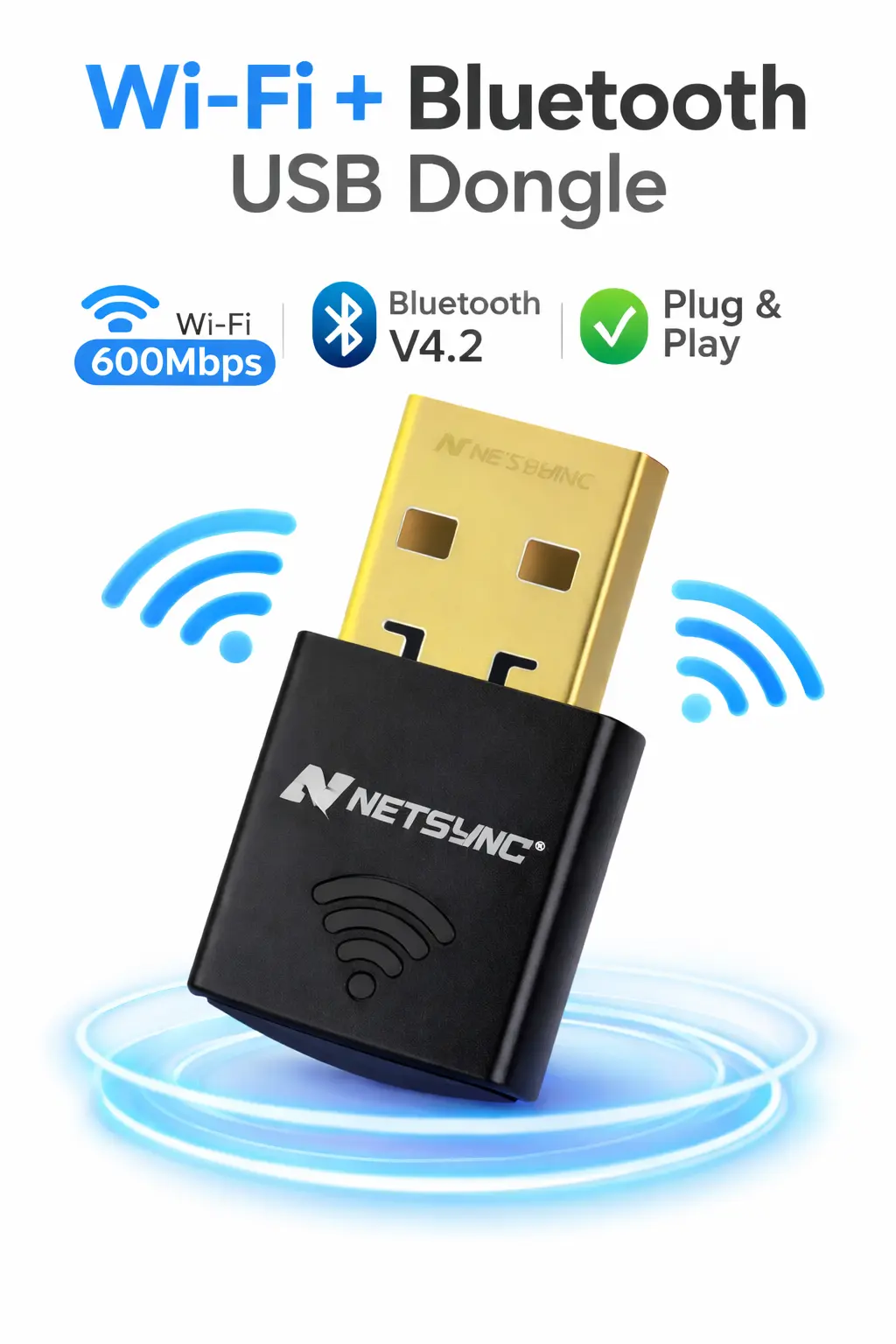 ELTA Wi-Fi + Bluetooth USB Dongle | Dual-Mode Wireless Adapter for PC & Laptop