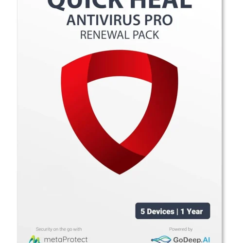 Quick Heal Antivirus Renewal Pack – 5 PCs, 1 Year | Subscription | Get It Instantly by Email